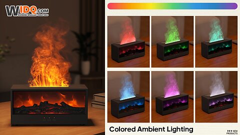 🌋 Firewood Effect Humidifier with LED Lights & Aroma Diffuser 🔥