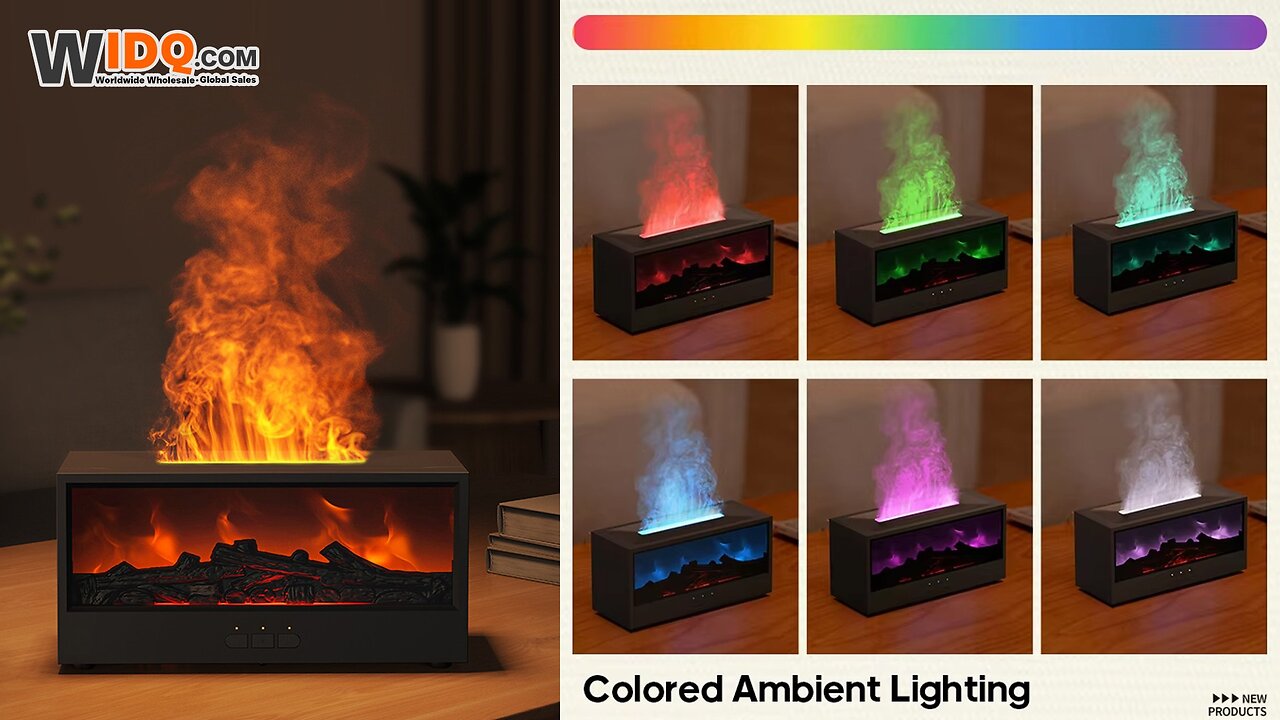 🌋 Firewood Effect Humidifier with LED Lights & Aroma Diffuser 🔥