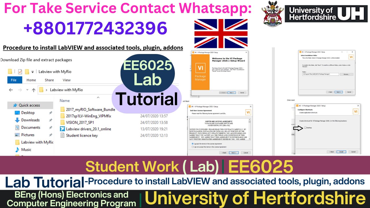 Client Work ((Lab Tutorial) | EE6025 LabVIEW & myRIO Installation Guide|University of Hertfordshire