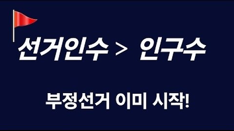 부정선거 이미 시작! 국제선거감시단.