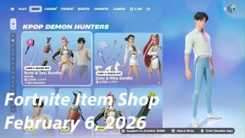 Fortnite Item Shop|February 6, 2026(*New* Kpop Demon Hunters Bundles)