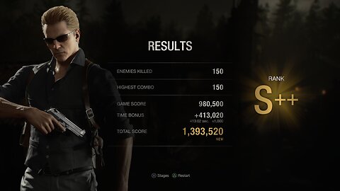 Resident Evil 4 Remake PS4 Mercenaries Wesker Village 150 combos