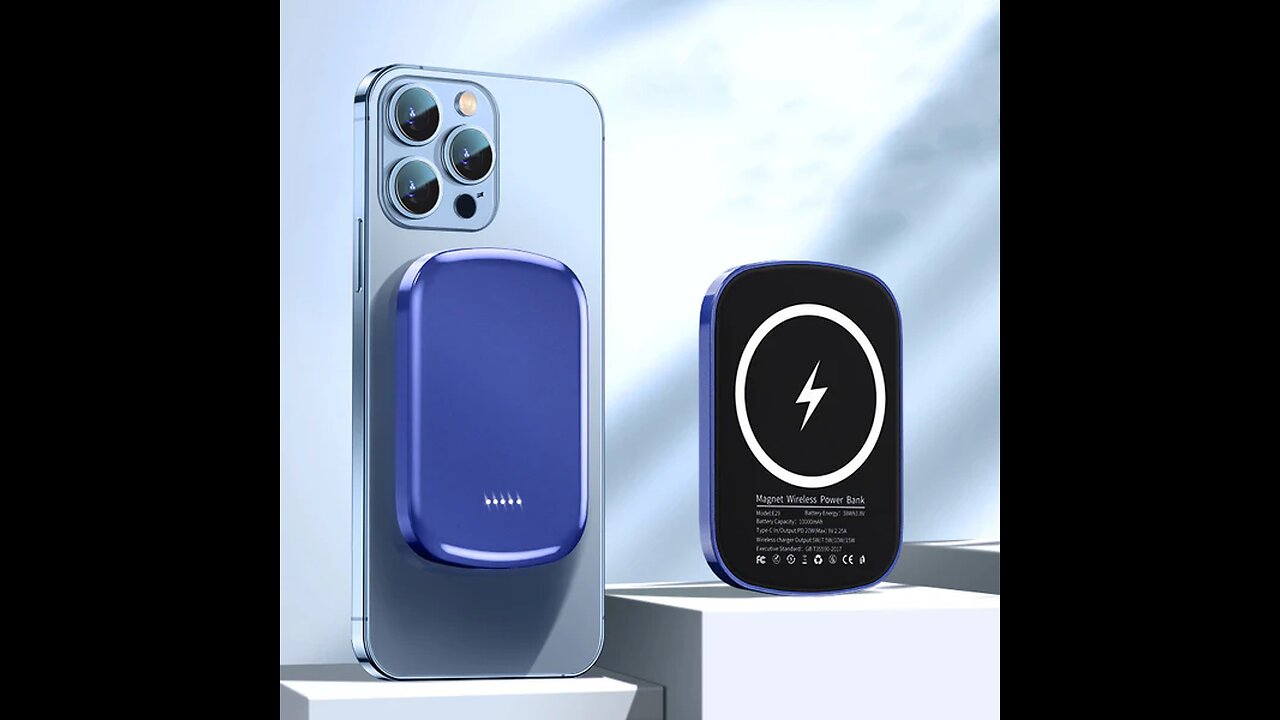 MagSafe-compatible Wireless Charging Power Bank, with QC_PD 20W & Wireless 15W Fast Charging