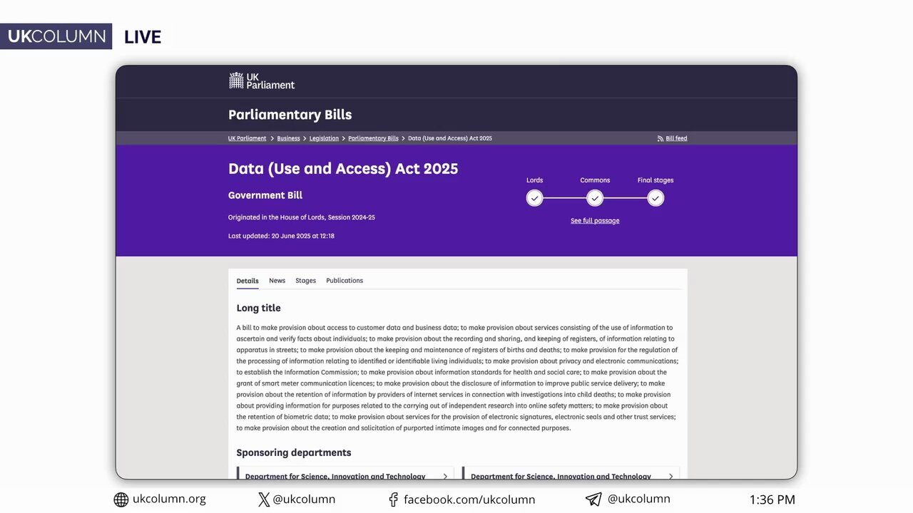 UK Plans DNA at Birth for Future Digital ID - Lessons From the Nazi’s? | UK Column News