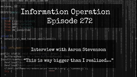 LIVE 7pm EST: IO Episode 272 - Aaron Stevenson - DHS Child Trafficking Whistleblower