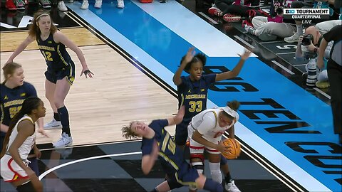 👀 INTENTIONAL foul after ELBOW to THROAT | B1G women's basketball tournament | Maryland vs Michigan