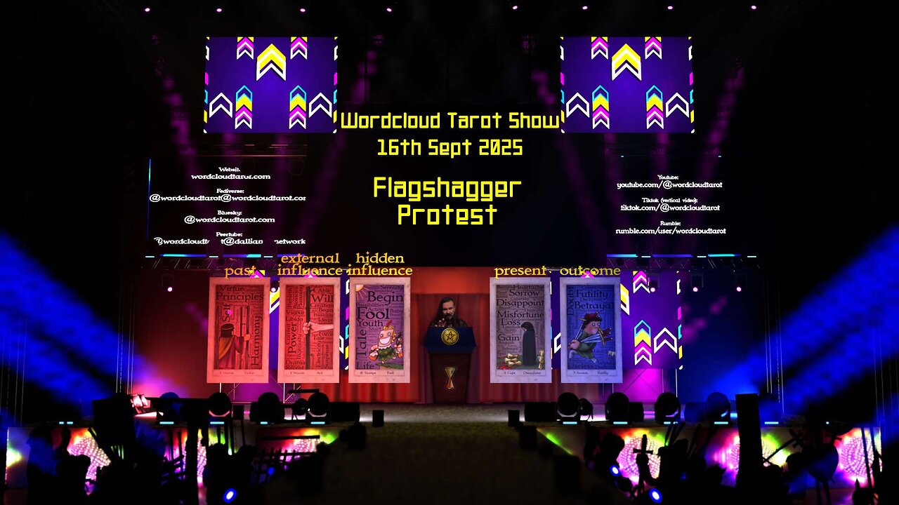 Flag Shagger Protest - The Word Cloud Tarot Show - 16 Sep 2025