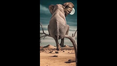 elephant on a tree — #FunnyElephant #ElephantOnATree #AnimalHumor #CartoonStyle