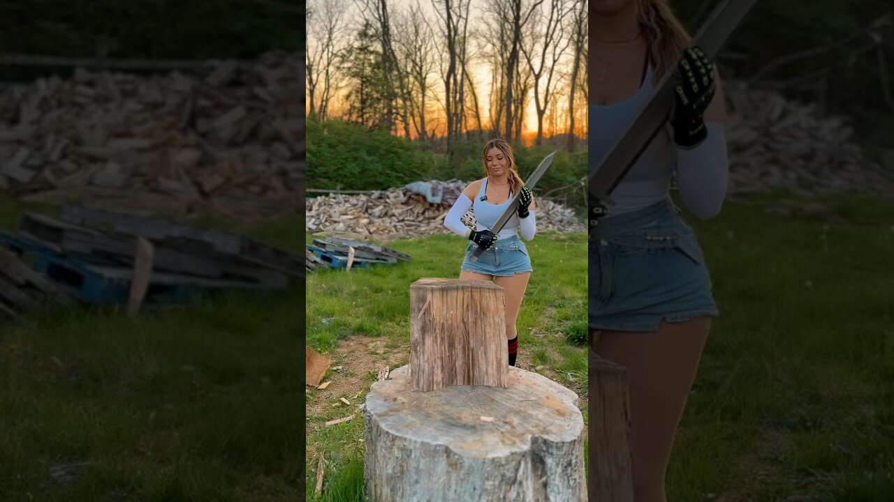 Splitting Wood with a Sword – Insane Blade Power!