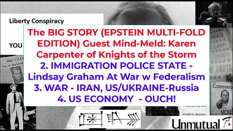 Liberty Conspiracy LIVE 2-2-26 Epstein, Iran, ICE, Economy!