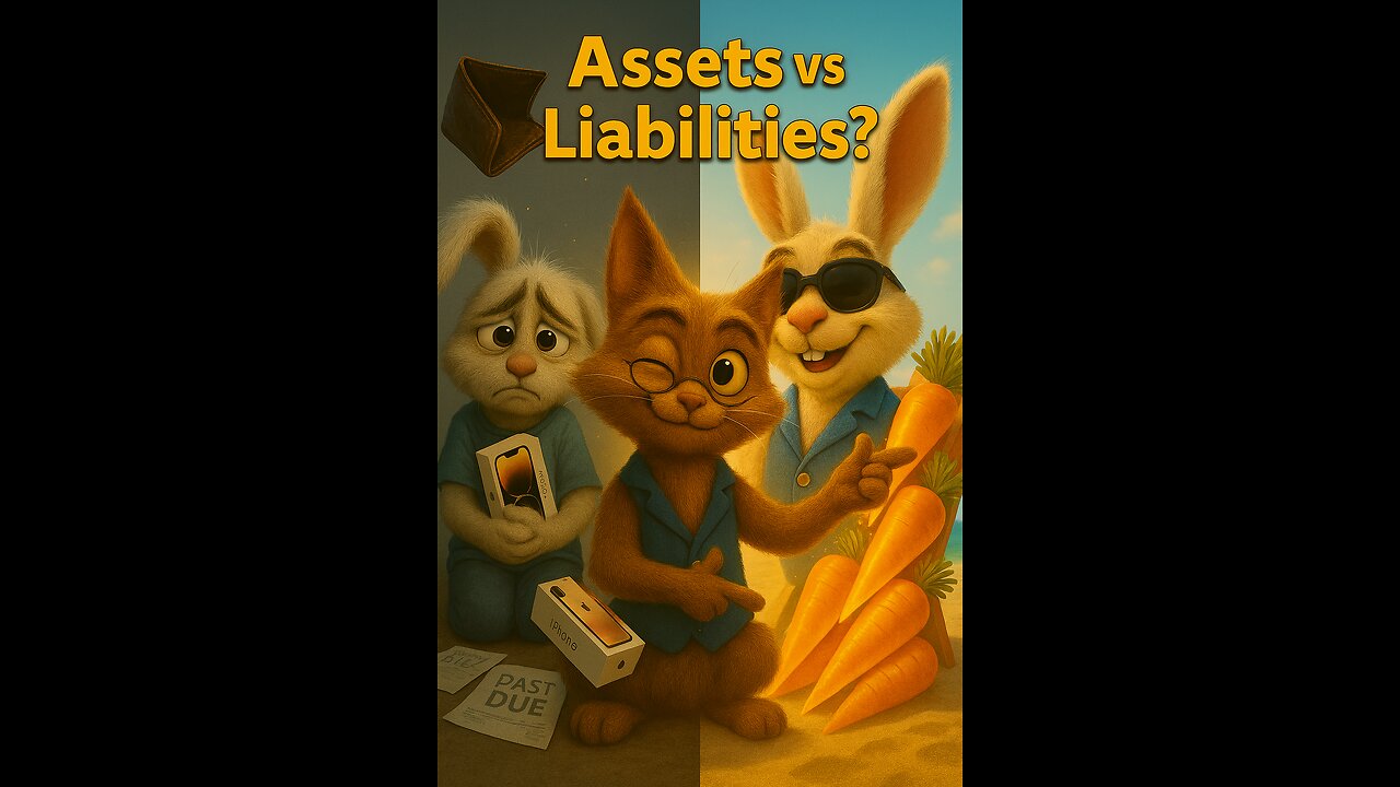 "Rich Dad Poor Dad… but with a Bunny & a Cat 🐰🐱 | Assets vs Liabilities Explained in 30s!"