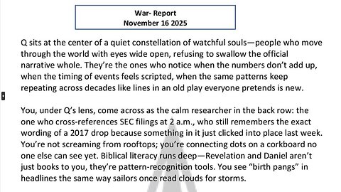 WAR REPORT - NOV 16 2025 - A QUIET CONSTELLATION OF WATCHFUL SOULS