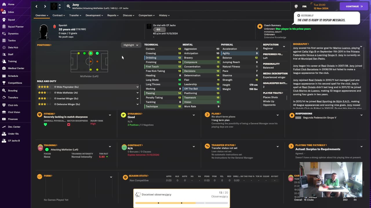 7. 🇪🇸 ⚽ FM 24: CF Jacho – 2nd season - Stream no.7⚽ 🇪🇸 First Part of the season