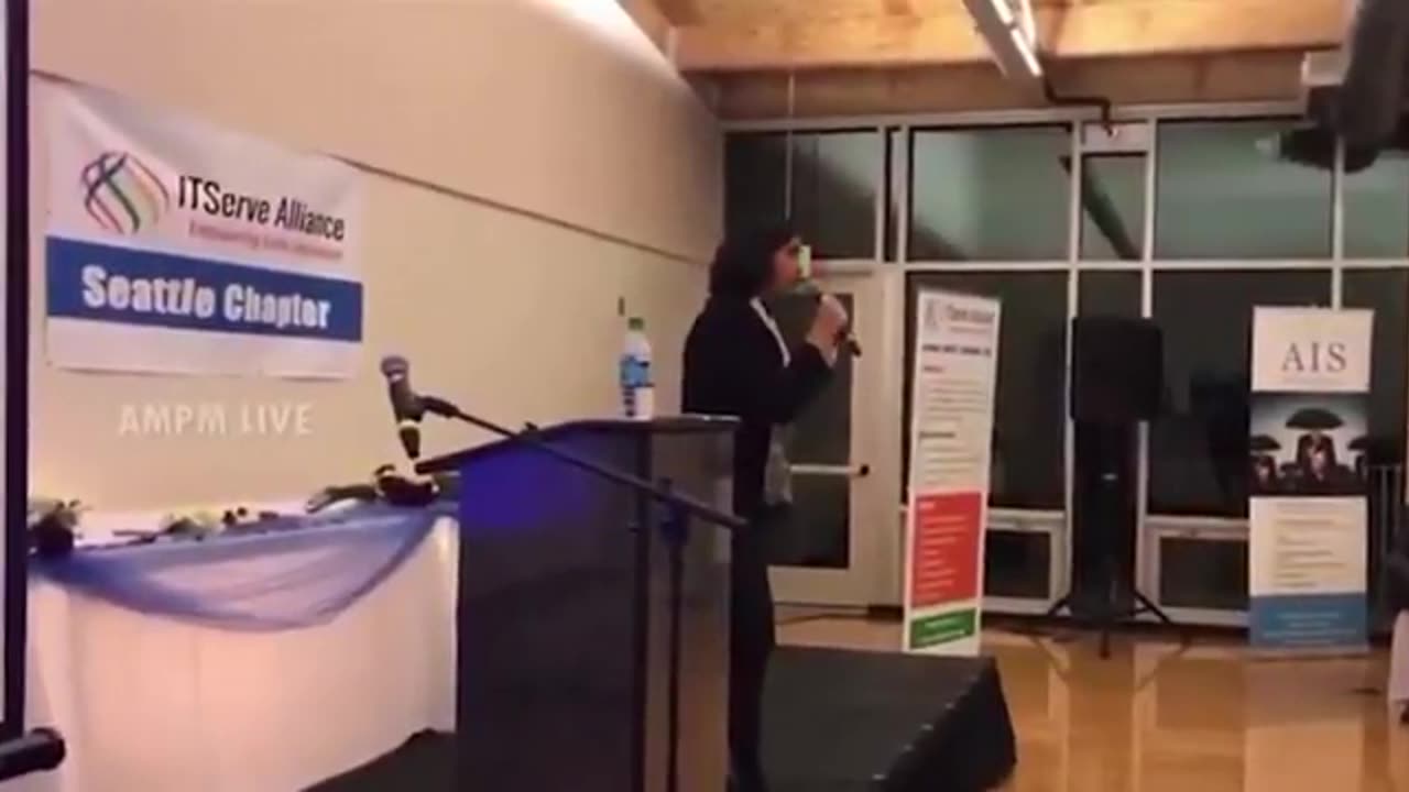 Woman with heavy accent speaking at H1B conference in Seattle recently calls for ...