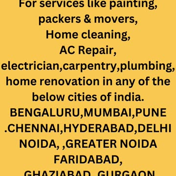 for services in select cities of india....