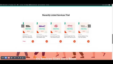 GoFreeTrial Home Page Layout