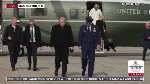 WATCH: President Trump Boards Airforce One on his way to a Dignified Transfer Ceremony - 12/17/25