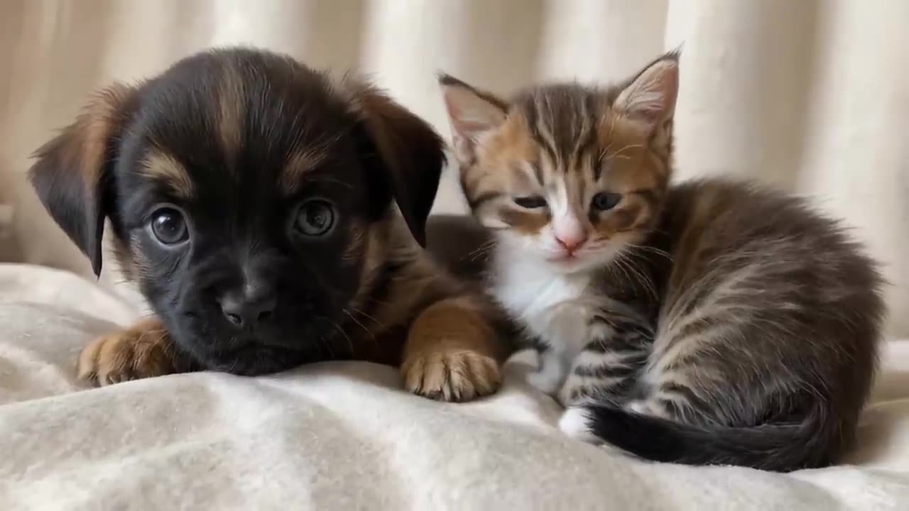 Cute puppy and kitten video | puppy and kitten | pets video||