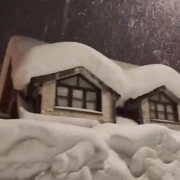Night snowfall in the ski resort of Prato Nevoso (Cuneo, Italy, 25.12.2025).