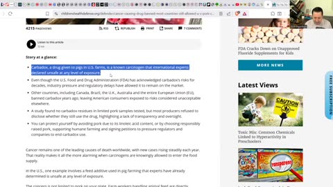 MASS CANCER CONTAMINATION! - FDA Recalls Medications! - Cancer Causing Drug In Meat!