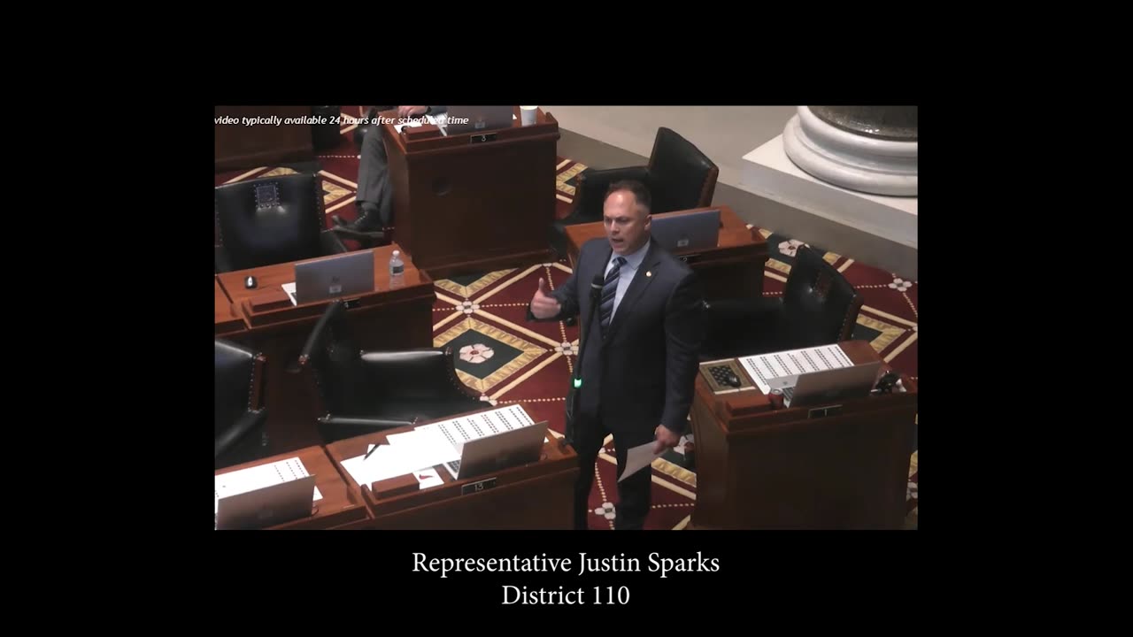 Representative Justin Sparks offers Amendment 1 to SB 3