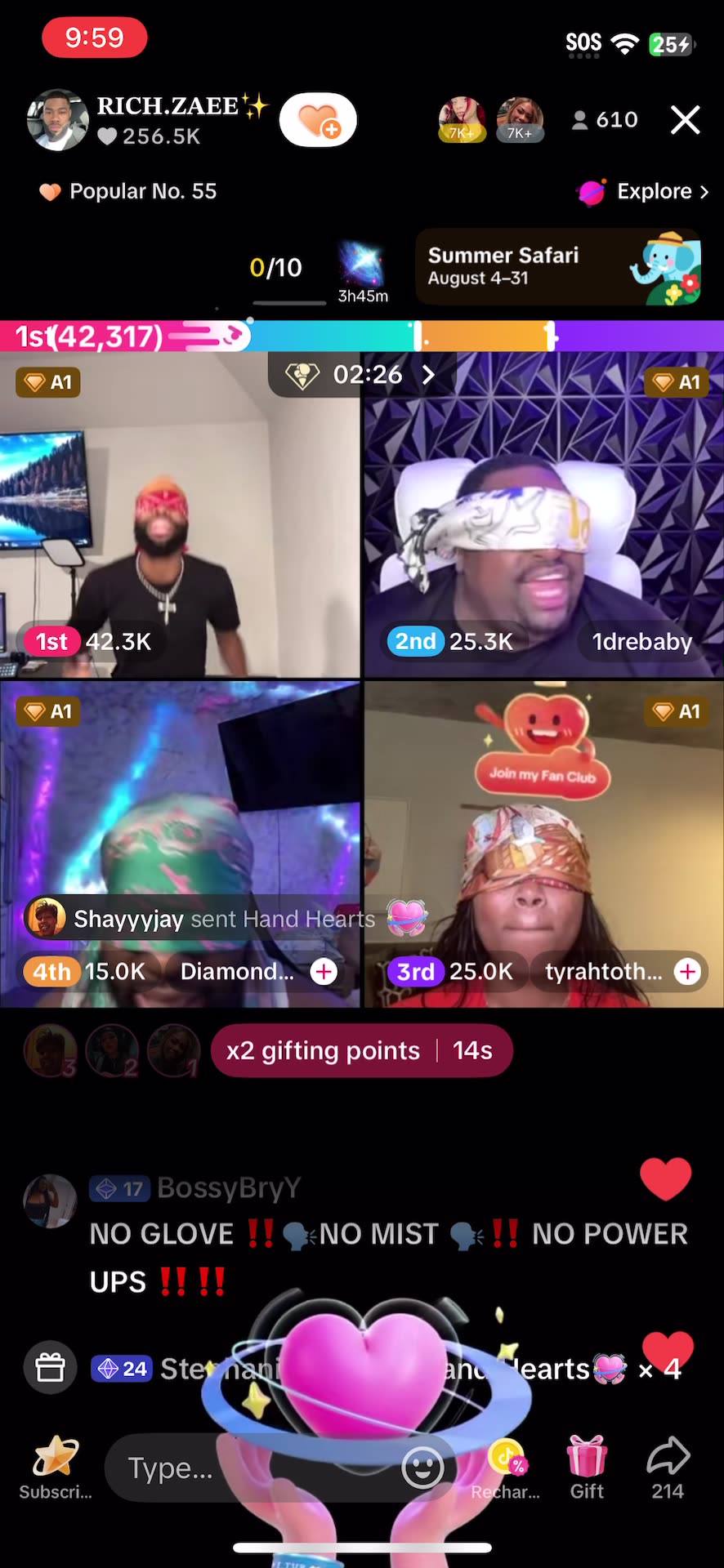 8/15/25 THE BLIND FOLD GAME - DREBABY VS ZAE VS DIAMONDS VS TYRAH ( WHO WINS ? )