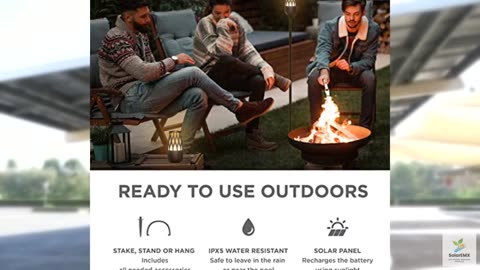 ION Audio Tahiti Pair Outdoor Bluetooth Speakers with Solar Panel, Tiki Torch Li