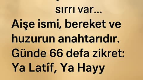 Aişe İsminin Sırrı: Bu Zikir Hayatına Huzur ve Bereket Getiriyor!