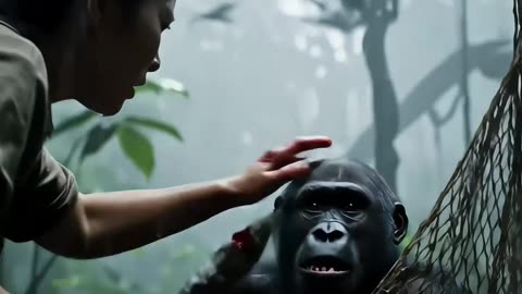woman saves gorilla child