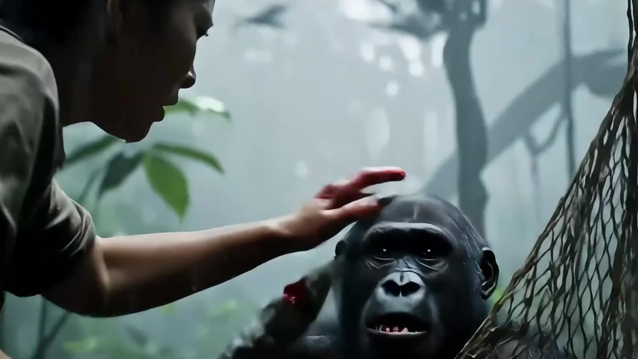 woman saves gorilla child