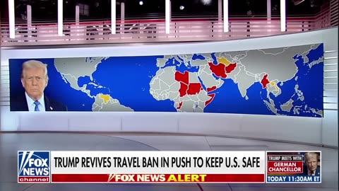 Regarding the travel ban, Trump declares, "Nothing will stop us from keeping America safe."