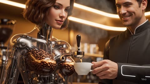 Advanced Robot Barista Serves Fresh Coffee