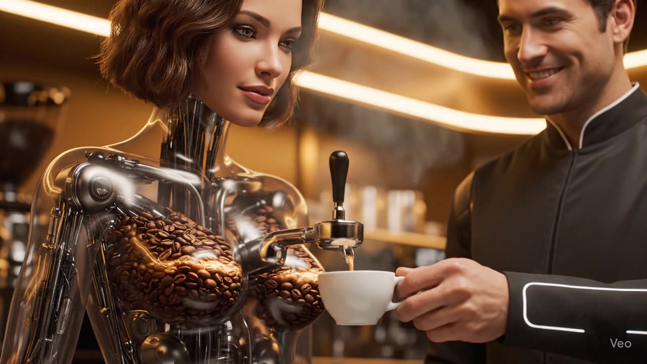 Advanced Robot Barista Serves Fresh Coffee