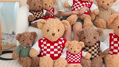 28cm beautiful promotional customized soft stuffed plush hoodie teddy bear doll