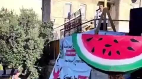 ״עזה ניצחה ועזה תנצח״: תומך הטרור איימן עודה בהפגנה בחיפה.