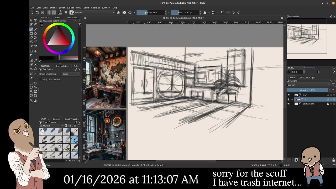 Chill and Draw || Cooking up my background