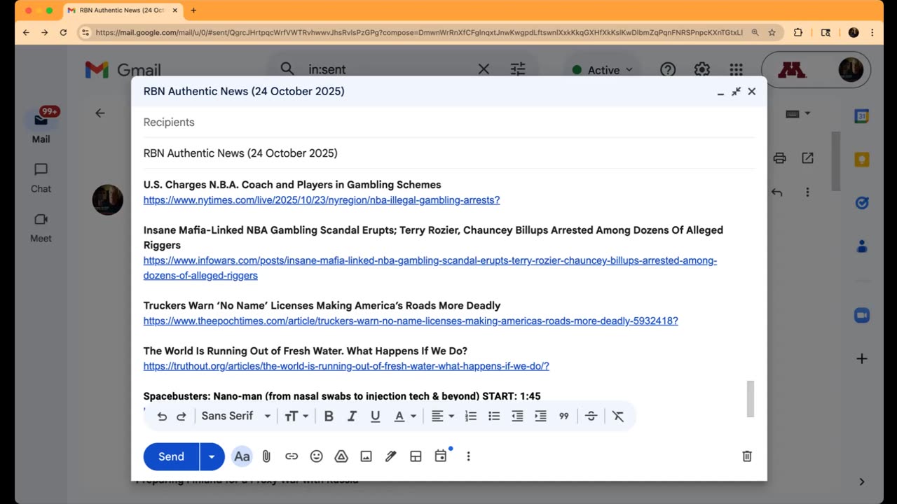 RBN Authentic News (24 October 2025)