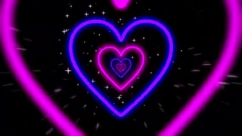 10 Hours Neon led lights Heart Tunnel Particles Background Heart