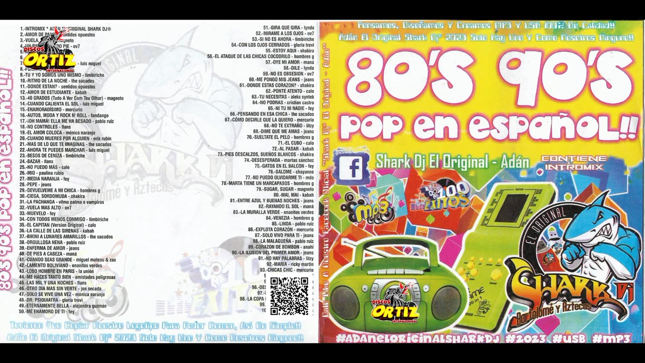 80s 90s Pop En Español!! Shark Dj---Discos Ortiz 2023