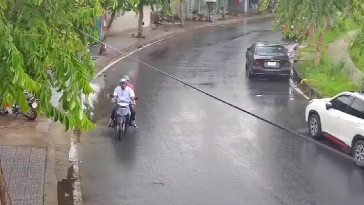 Bike accident in road