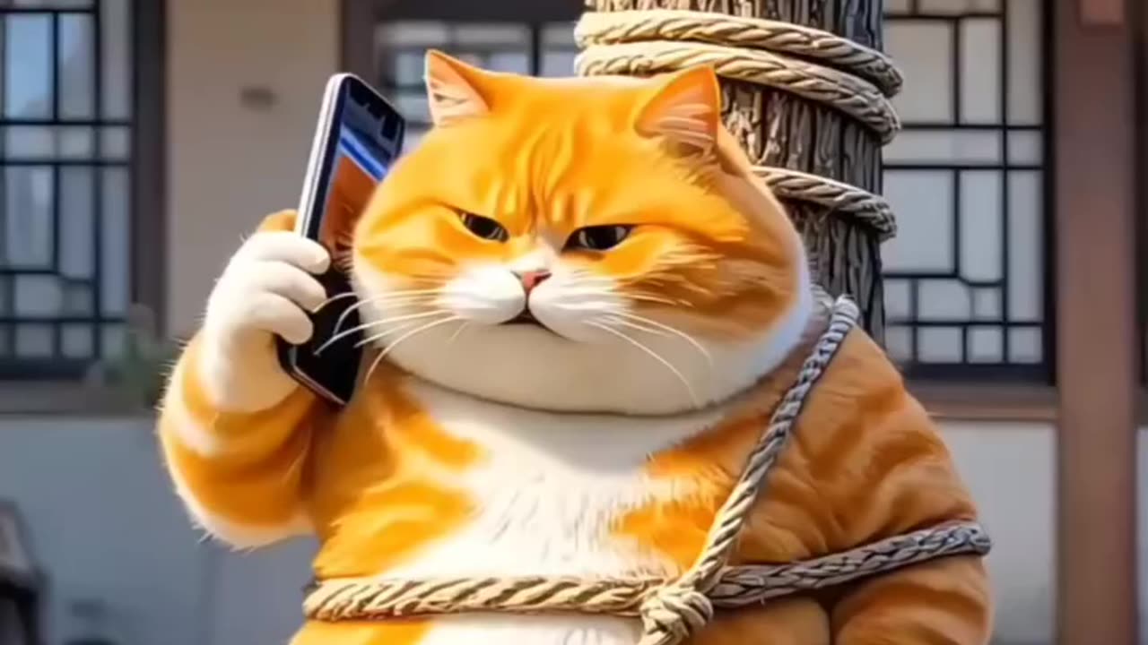 Cute Cat and tiger fight funny video cartoon