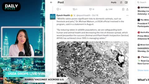 REPORT: millions of live, genetically engineered rabies “vaccine baits" being dropped