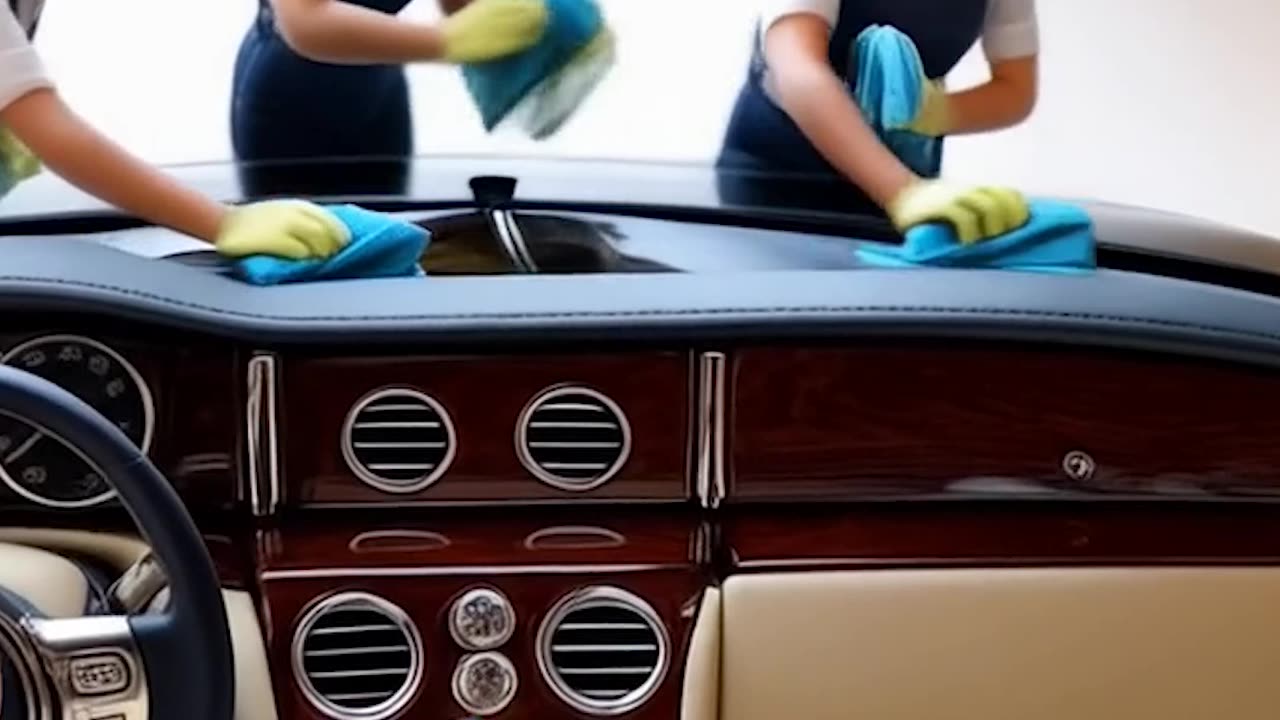 miniature people cleaning a car Ai Video Generator @NanoVisionsAI