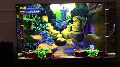 I'm playing sonic superstars on xbox series x part 1 on my new tcl 4ktv