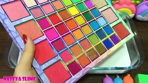 RAINBOW slime Mixing random into GLOSSY Slime Satisfying Slime Video_part1