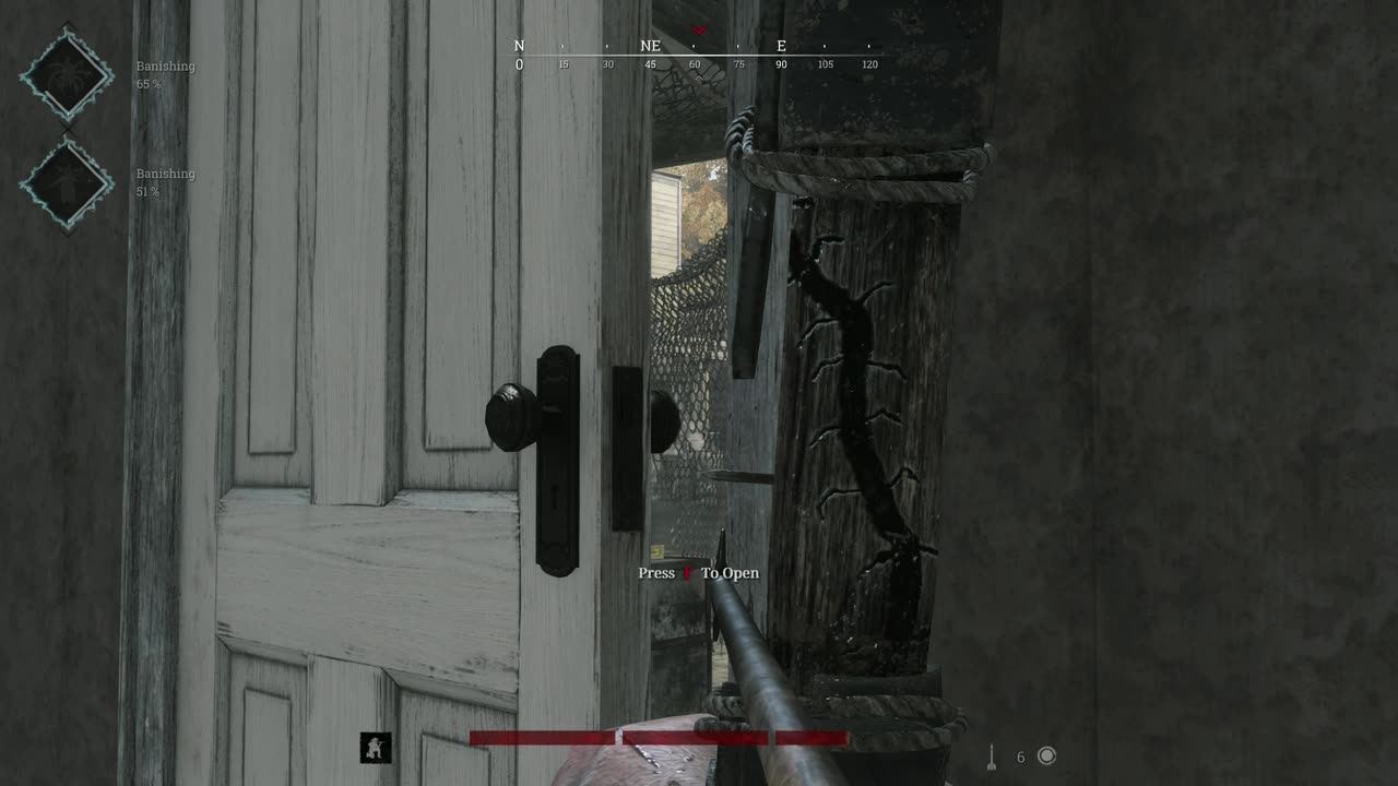Hunt Showdown1896, bow headshot through a door and window.