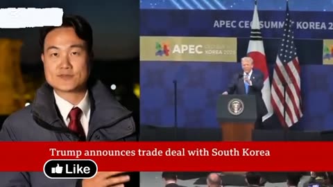President Donald Trump announcing a trade deal with S…