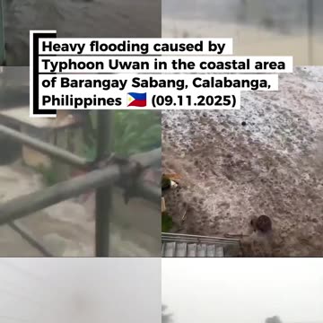 Heavy flooding caused by Typhoon Uwan in the coastal area of Calabanga, Philippines 🇵🇭 (09.11.2025)