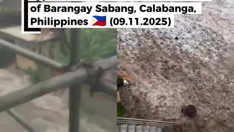Heavy flooding caused by Typhoon Uwan in the coastal area of Calabanga, Philippines 🇵🇭 (09.11.2025)