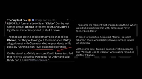 THE OBAMA DIDDY CONNECTION — INFO FROM THE TRIAL